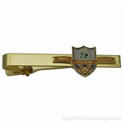 Tie Bar/Clip, Made of Brass, with Soft Enamel, Customized Logos are Welcome
